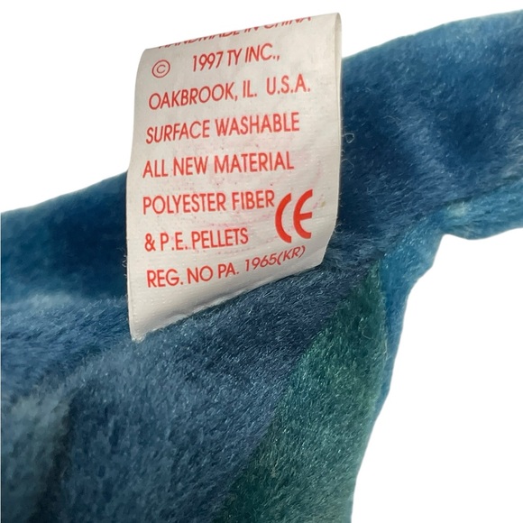 Ty The Beanie Babies Collection Rainbow  Chameleon Blue and Green Plush Toy - Picture 4 of 6